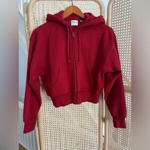 Aritzia TNA Sweatfleece Cozy Fleece Boyfriend Boxy fit Hoodie. Size 2XS. NWOT.